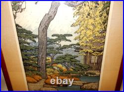 Vtg Japanese Woodblock Print Pine Tree Of The Friendly Garden By Toshi Yoshida