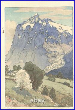 WB Hiroshi Yoshida Japanese Woodblock Prints Asian Antique The Wetterhorn 1925s