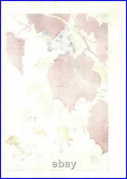 Wild Grapes Flower Showa Shodo Kawarazaki Japanese Woodblock Print Ukiyo-e