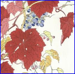 Wild Grapes Flower Showa Shodo Kawarazaki Japanese Woodblock Print Ukiyo-e