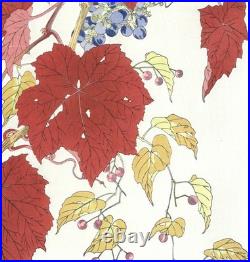 Wild Grapes Flower Showa Shodo Kawarazaki Japanese Woodblock Print Ukiyo-e