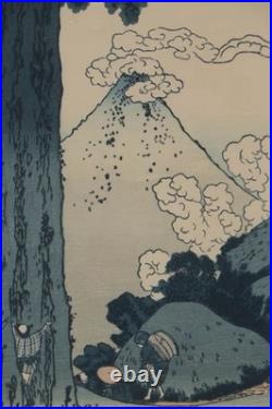 Woodblock Print After Hokusai Mishima Pass in Kai Province, Edo Period