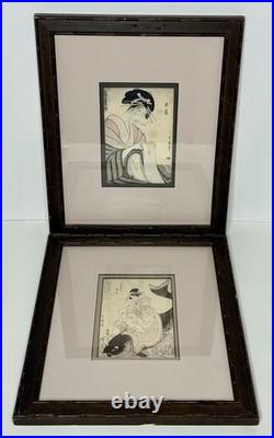 Woodblock Print Kitagawa Utamaro The Immortal Qin Gao/Courtesan Wakazuru Matsuya