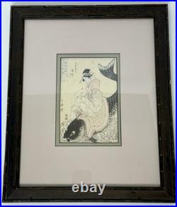 Woodblock Print Kitagawa Utamaro The Immortal Qin Gao/Courtesan Wakazuru Matsuya