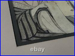 Woodblock Print Kitagawa Utamaro The Immortal Qin Gao/Courtesan Wakazuru Matsuya