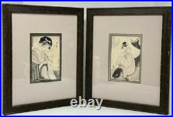 Woodblock Print Kitagawa Utamaro The Immortal Qin Gao/Courtesan Wakazuru Matsuya