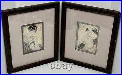 Woodblock Print Kitagawa Utamaro The Immortal Qin Gao/Courtesan Wakazuru Matsuya