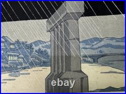 Y10176 WOODBLOCK PRINT Kyoto scenery signed Shin-hanga Japan Ukiyoe antique art