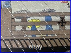 Y10176 WOODBLOCK PRINT Kyoto scenery signed Shin-hanga Japan Ukiyoe antique art