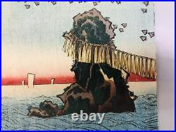 Y7305 WOODBLOCK PRINT Toyokuni Ama woman diver Japan Ukiyoe art antique interior