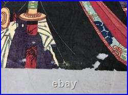 Y7989 WOODBLOCK PRINT unknown artist Kabuki actor 2 pieces Japan Ukiyoe antique