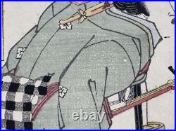 Y8592 WOODBLOCK PRINT Eisen beautiful woman single piece Japan Ukiyoe antique