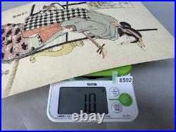 Y8592 WOODBLOCK PRINT Eisen beautiful woman single piece Japan Ukiyoe antique