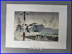 Y9005 WOODBLOCK PRINT Kyoto famous places single piece Japan Ukiyoe antique art