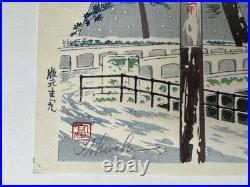 Y9005 WOODBLOCK PRINT Kyoto famous places single piece Japan Ukiyoe antique art