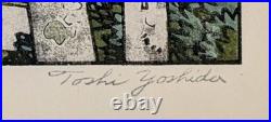 YOSHIDA Toshi Hakone Museum 1954 Hand Signed Japanese Woodblock Print