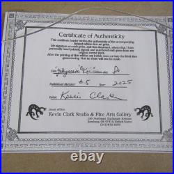 Yata Karasu Crow Koinobori woodcut woodblock print Japanese hanga signed framed