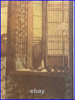 Yoshida Hiroshi Antique Japanese Woodblock Print Little Restaurant 1930s FRAMED