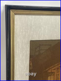 Yoshida Hiroshi Antique Japanese Woodblock Print Little Restaurant 1930s FRAMED
