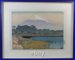 Yoshida Hiroshi Japanese Woodblock Print Mt. Fuji, Asahi Landscape Taisho Yoshida Hiroshi Japanese Woodblock Print Mt. Fuji, Asahi Landscape Taisho
