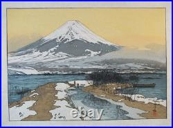 Yoshida Hiroshi Woodblock Print Fuji Scenic Views of Lake Kawaguchi Showa