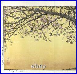 Yoshida Toshi Vintage Woodblock Print Cherry Blossoms