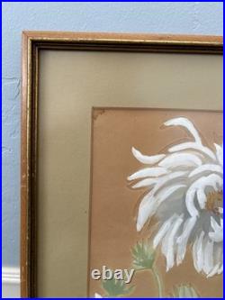Yuki Ogura Peonies Japanese Woodblock Print Framed Artist Signed with Seal