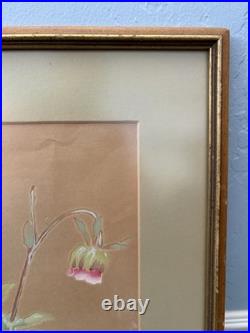 Yuki Ogura Peonies Japanese Woodblock Print Framed Artist Signed with Seal
