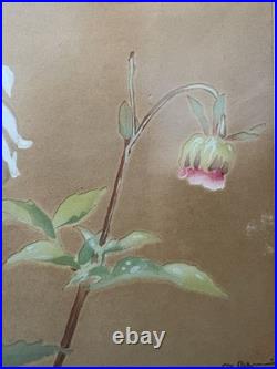 Yuki Ogura Peonies Japanese Woodblock Print Framed Artist Signed with Seal
