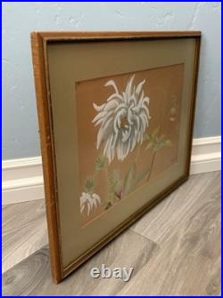Yuki Ogura Peonies Japanese Woodblock Print Framed Artist Signed with Seal
