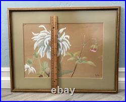 Yuki Ogura Peonies Japanese Woodblock Print Framed Artist Signed with Seal